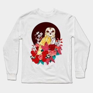 Owl Floral Eclipse Long Sleeve T-Shirt